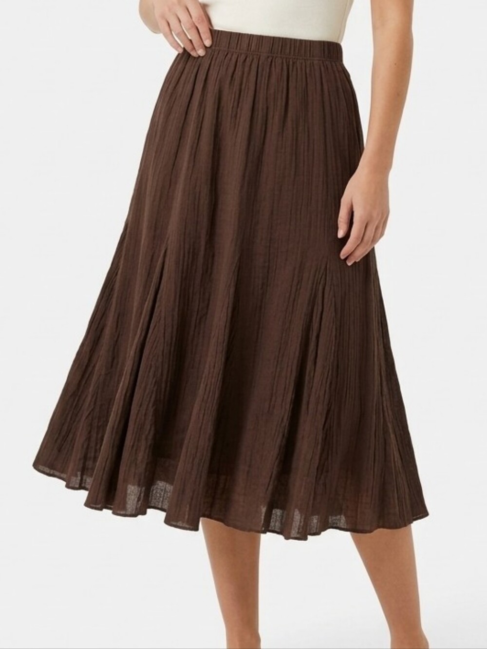 VTG Alfred Dunner Chocolate Brown Cotton Maxi Skirt 6P | Y2K Boho Chic Earthy